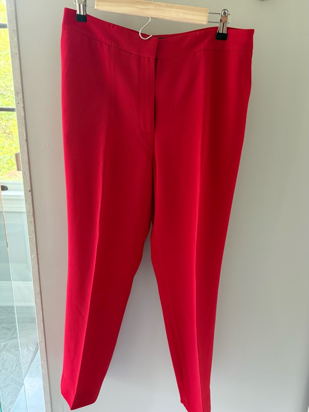 Lafayette 148 NY Stanton Red Finesse Crepe Tapered Pants Size 12